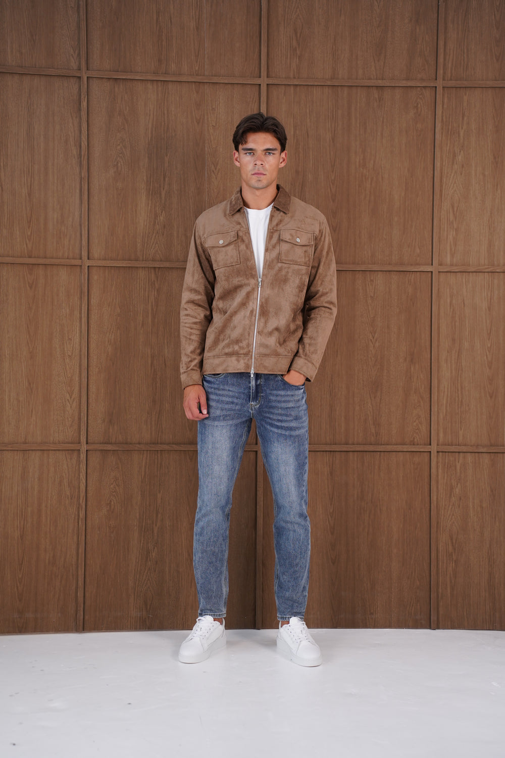 Capo Faux Suede Jacket - Brown