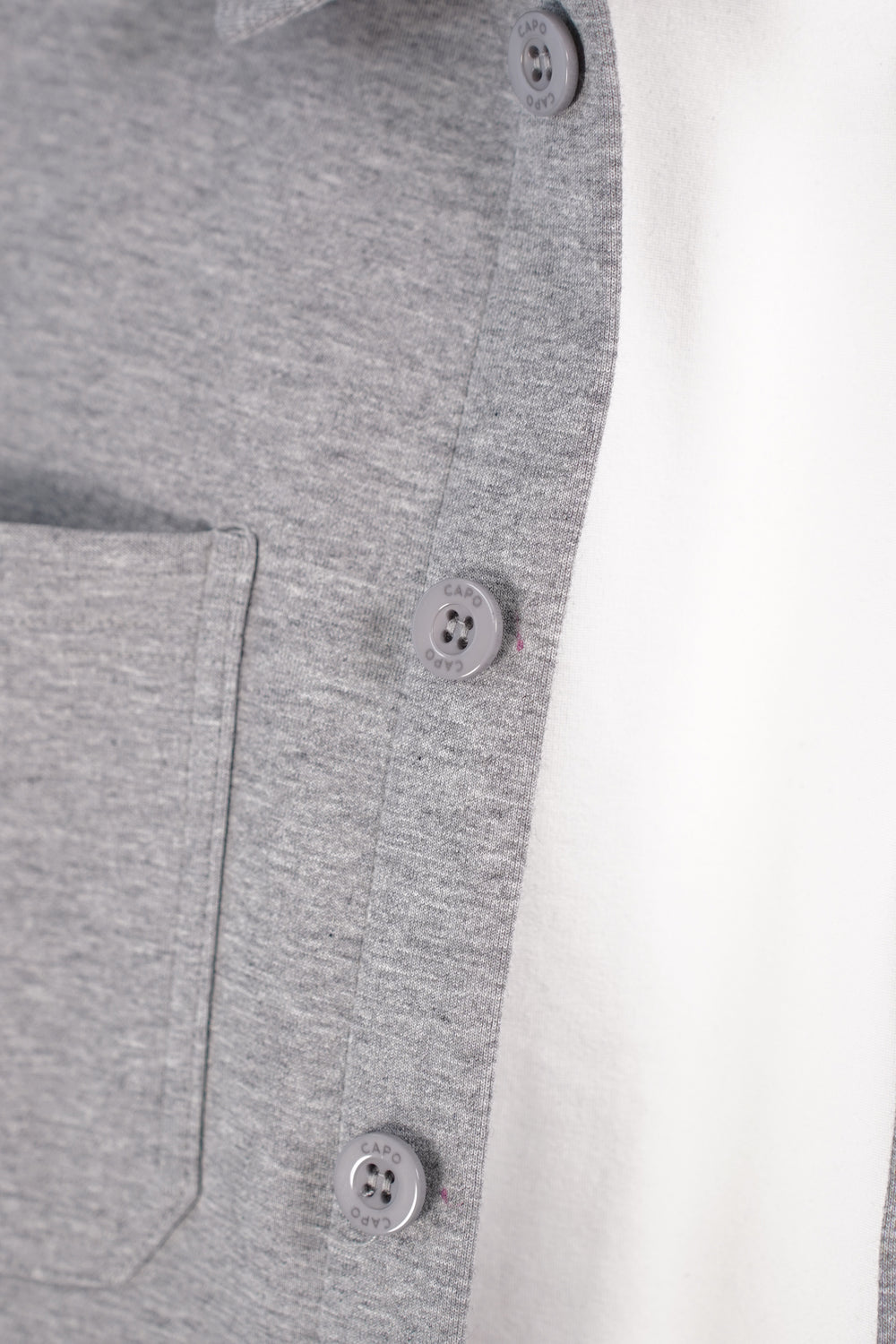 Capo Smart Button Overshirt - Light Grey