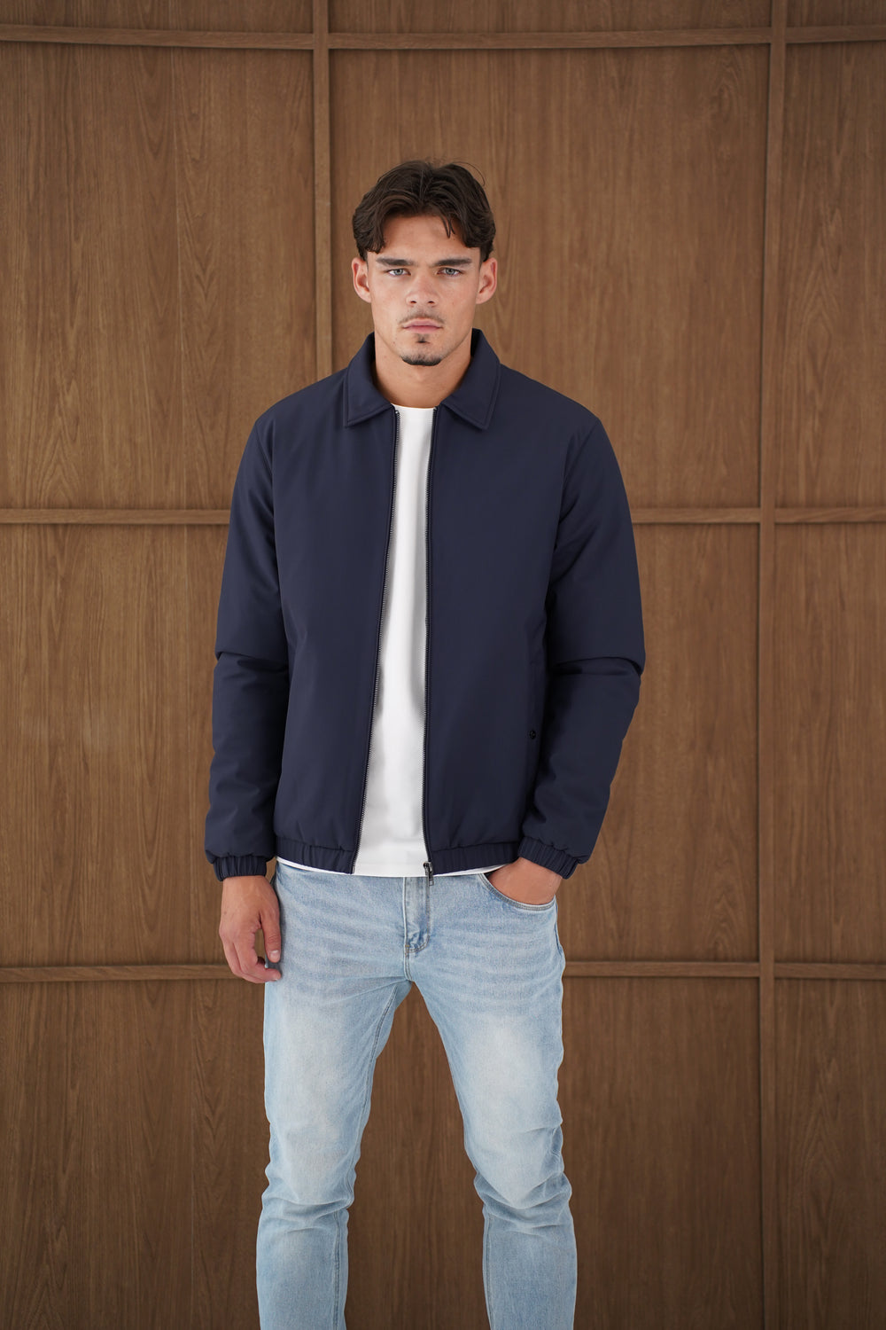 Capo Padded Collar Jacket - Navy