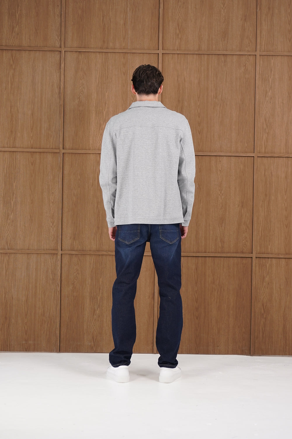Capo Smart Button Overshirt - Light Grey