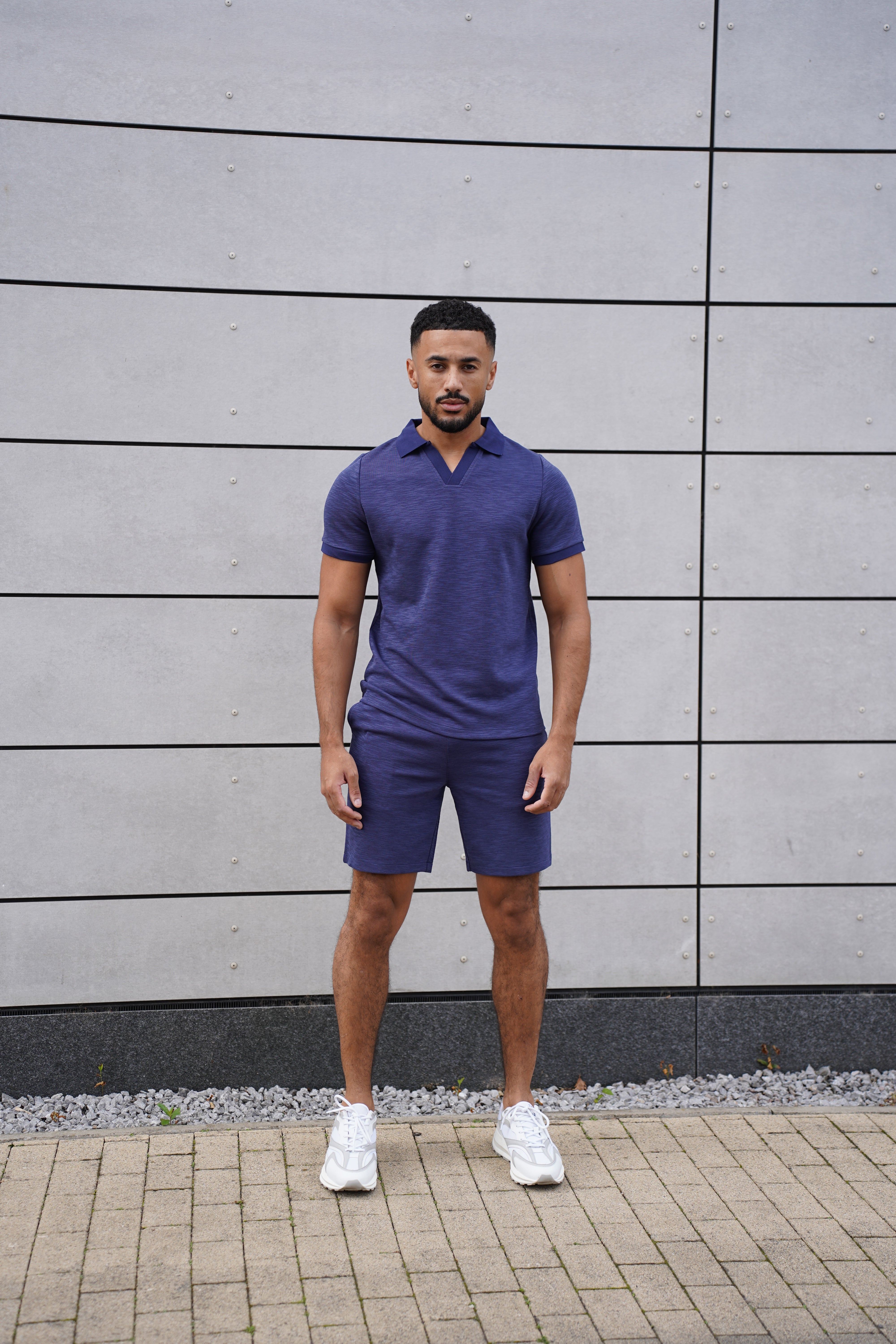 Capo Jersey Slub Shorts - Navy
