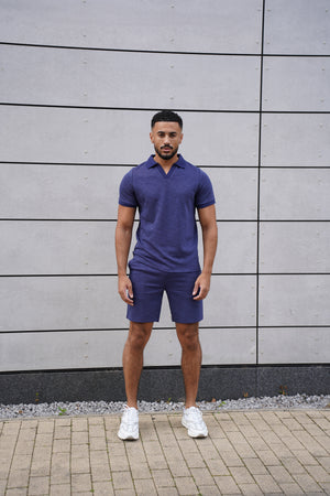Capo Jersey Slub Shorts - Navy