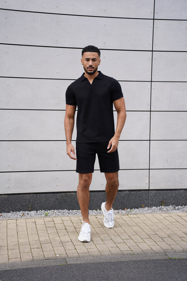 Capo Jersey Slub Shorts - Black