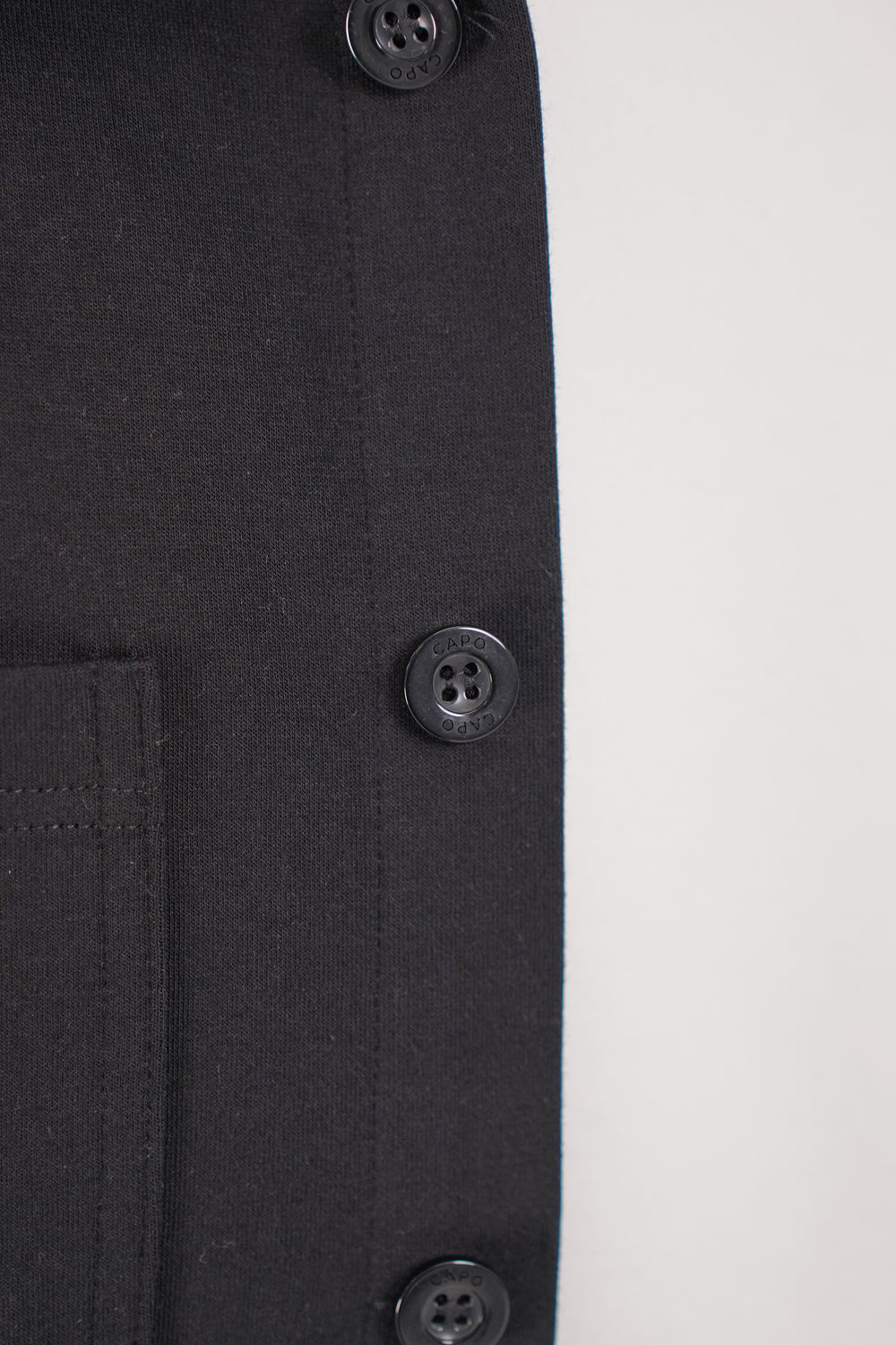 Capo Smart Button Overshirt - Black