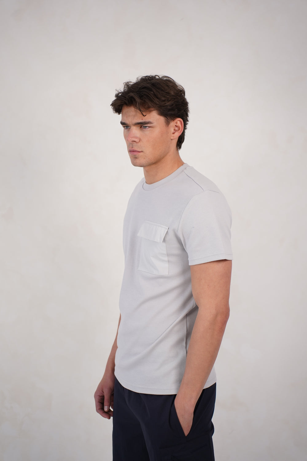 Capo Cargo Pocket T-Shirt - Light Grey