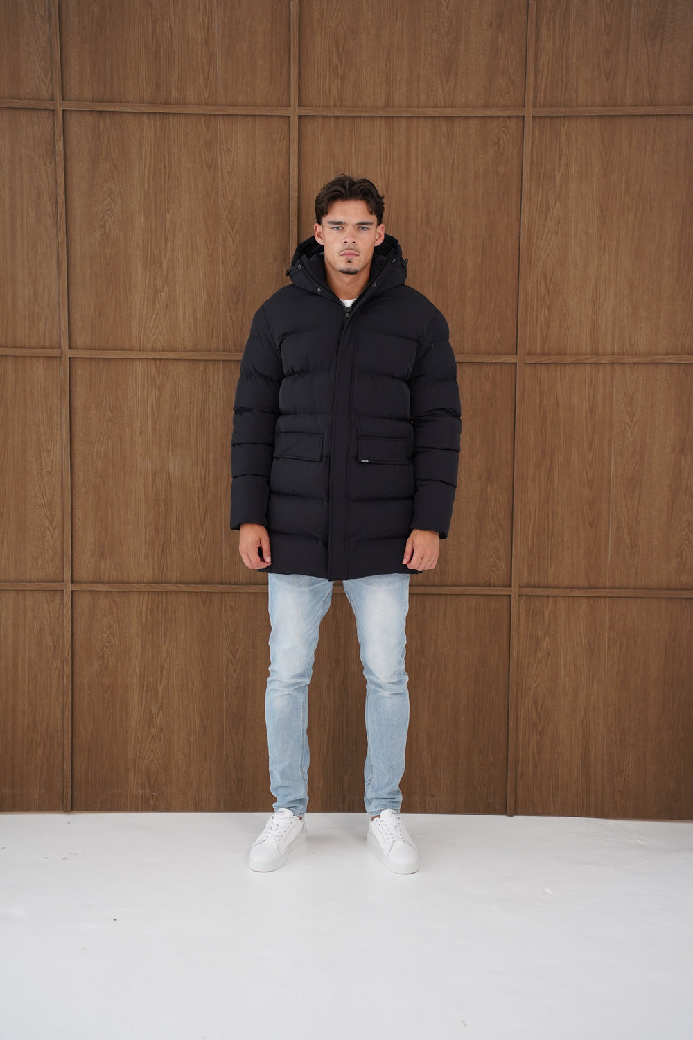 Capo Mid-Length Puffer Coat - Black