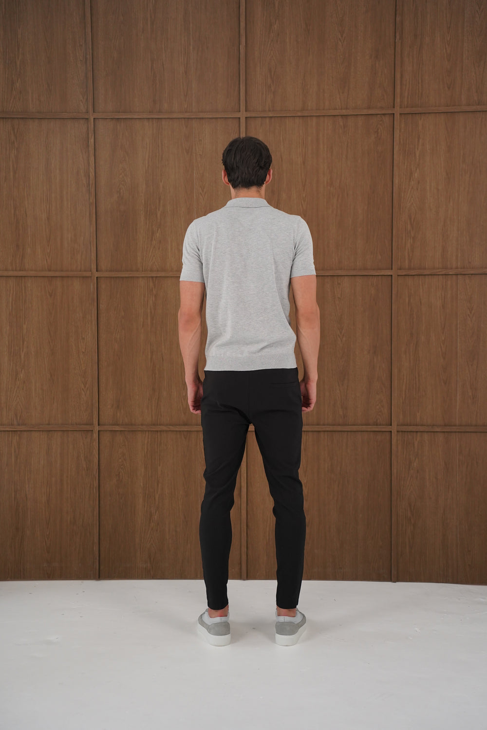 Capo Ägyptische Baumwolle SS Zip Poloshirt - Grau