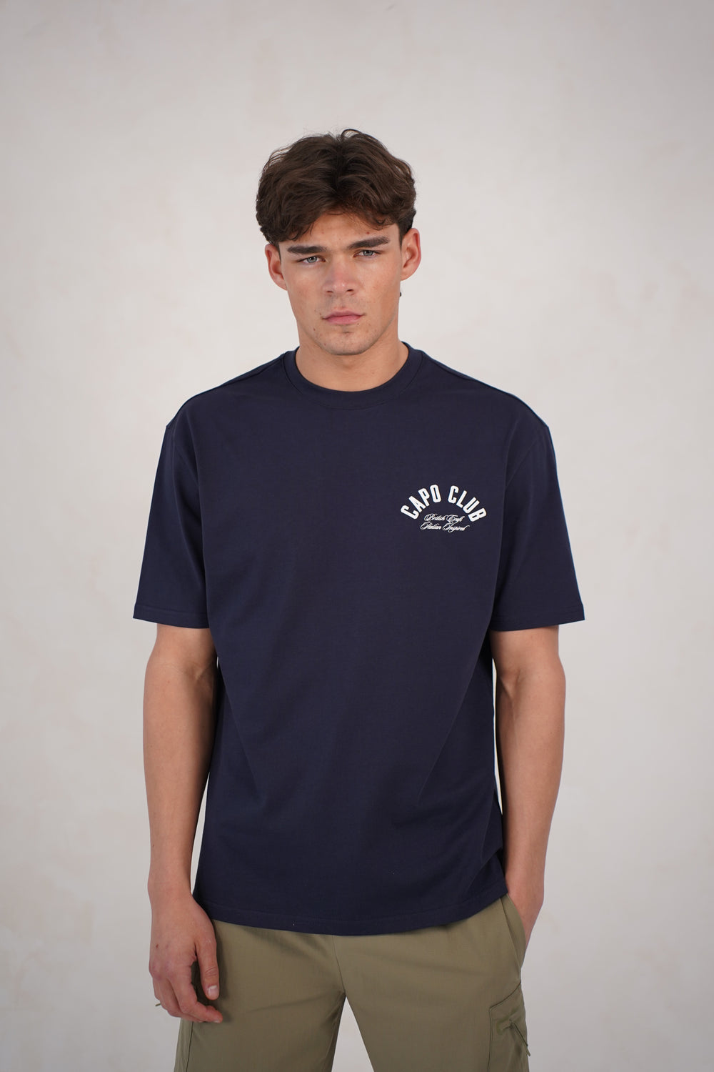Capo Club Script T-Shirt - Navy/White