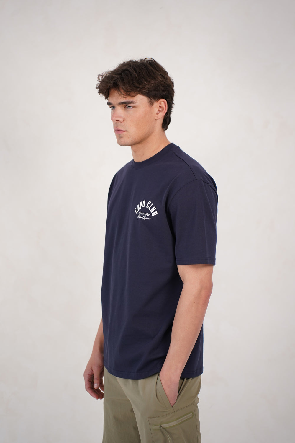Capo Club Script T-Shirt - Navy/White