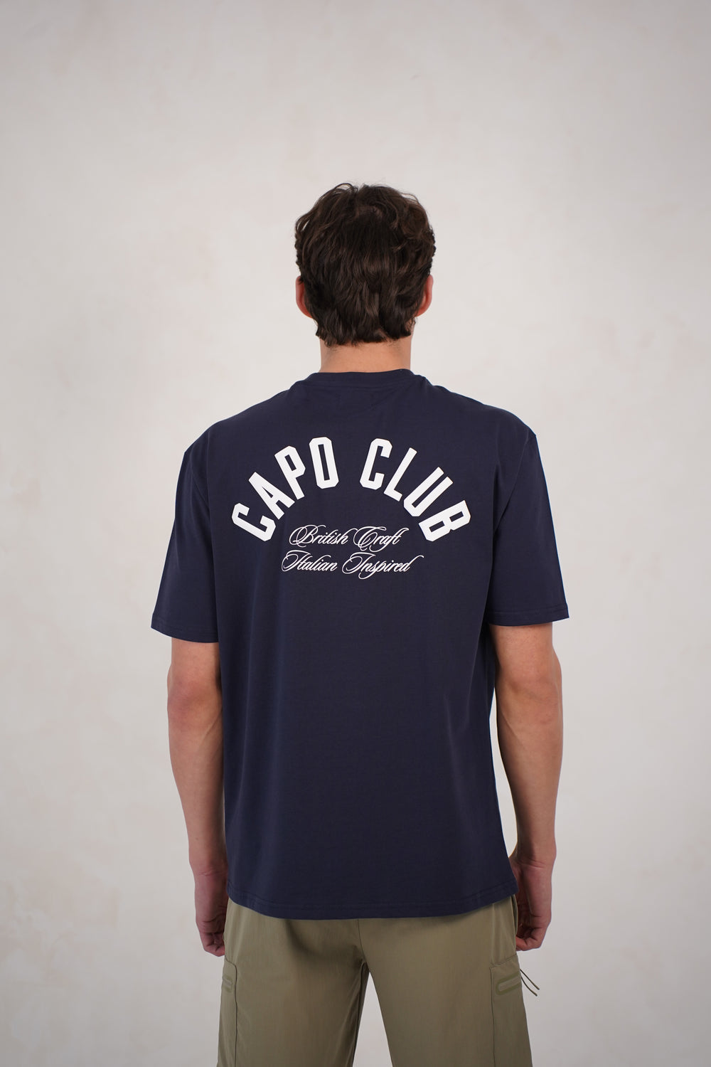 Capo Club Script T-Shirt - Navy/White
