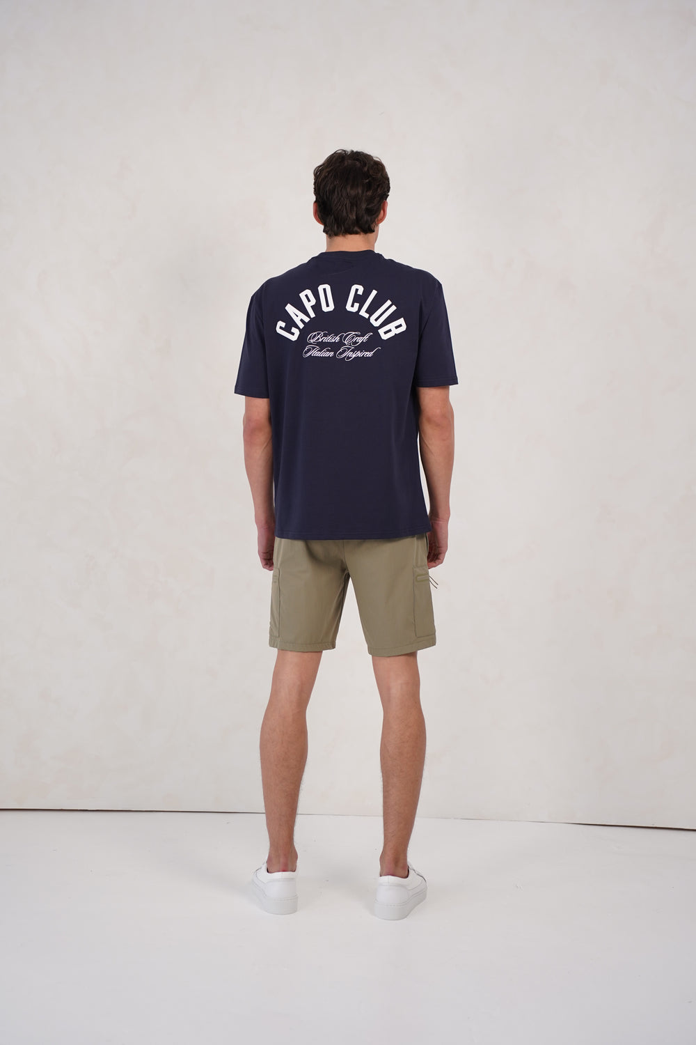 Capo Club Script T-Shirt - Navy/White