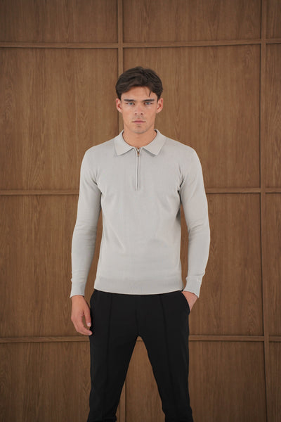 Capo Egyptian Cotton LS Zip Polo Shirt - Stone – CAPO | Meaning