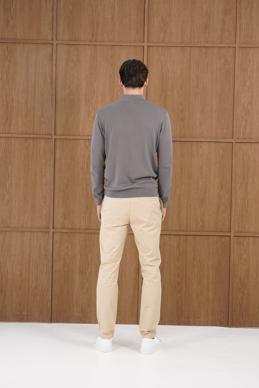Capo Egyptian Cotton 1/4 Zip Top - Charcoal