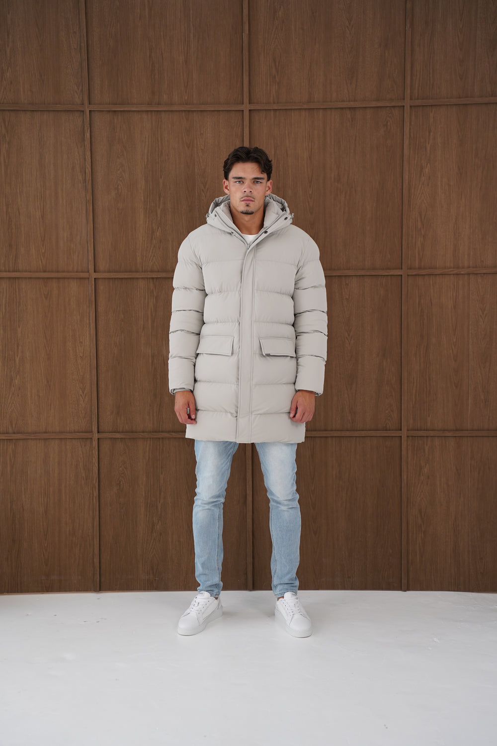 Capo Mid-Length Puffer Coat - Stone