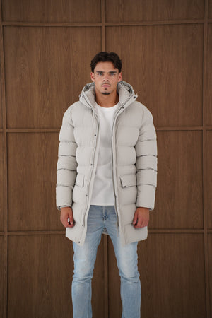 Capo Mid-Length Puffer Coat - Stone