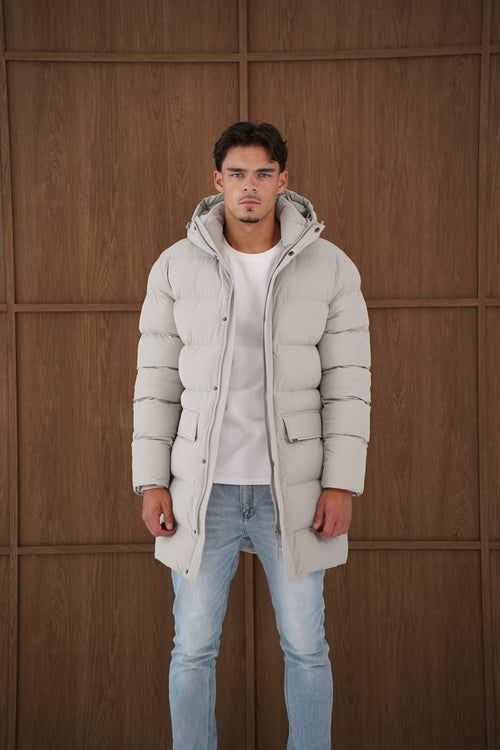 Capo Mid-Length Puffer Coat - Stone