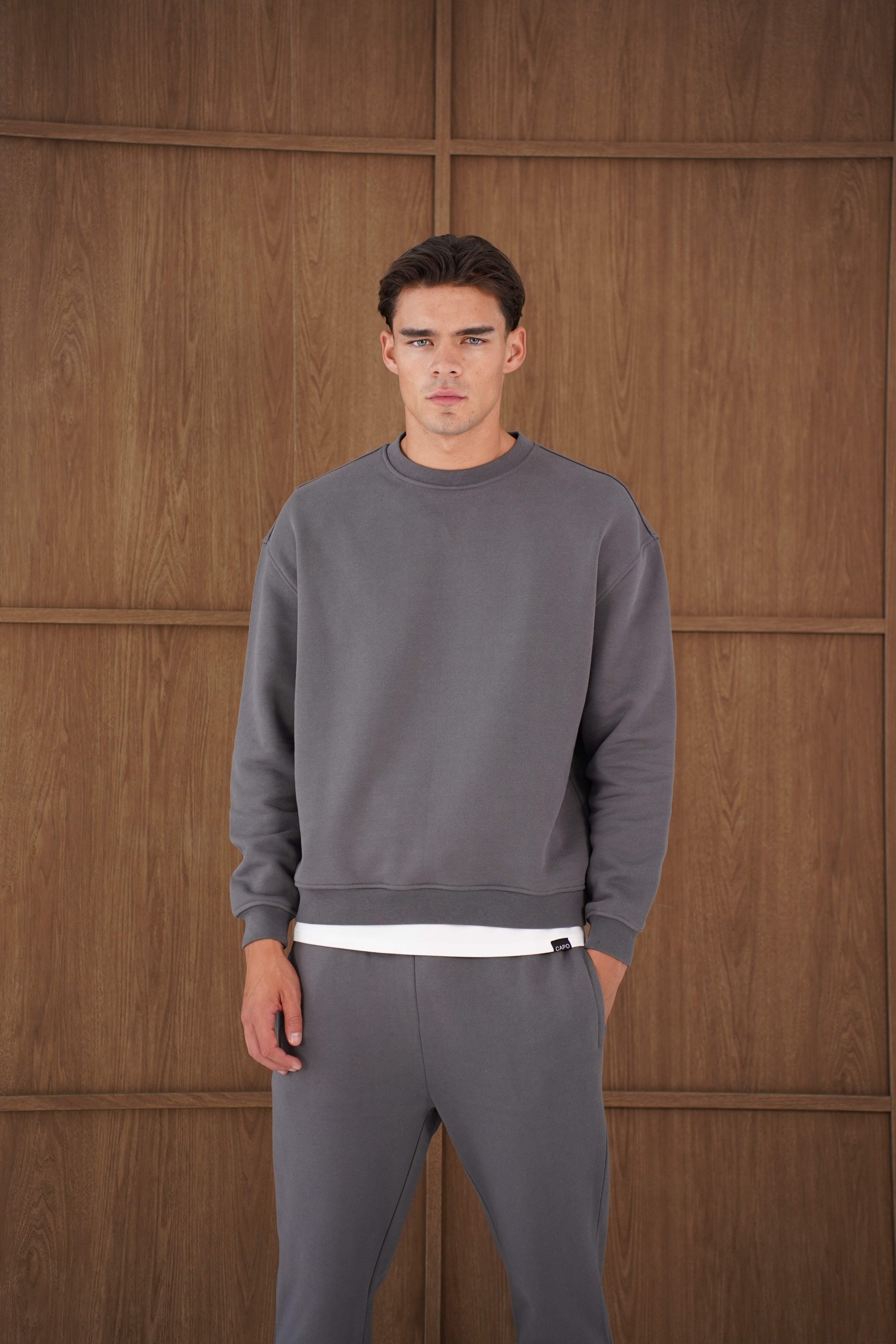 Capo Heavyweight Crew Neck Sweater - Charcoal
