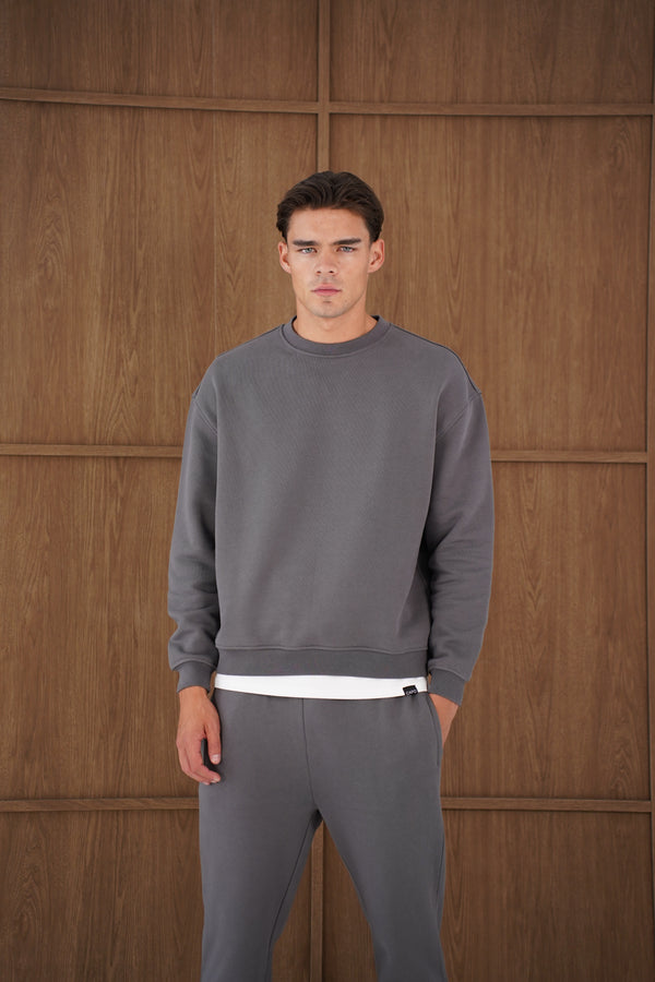 Capo Heavyweight Crew Neck Sweater - Charcoal