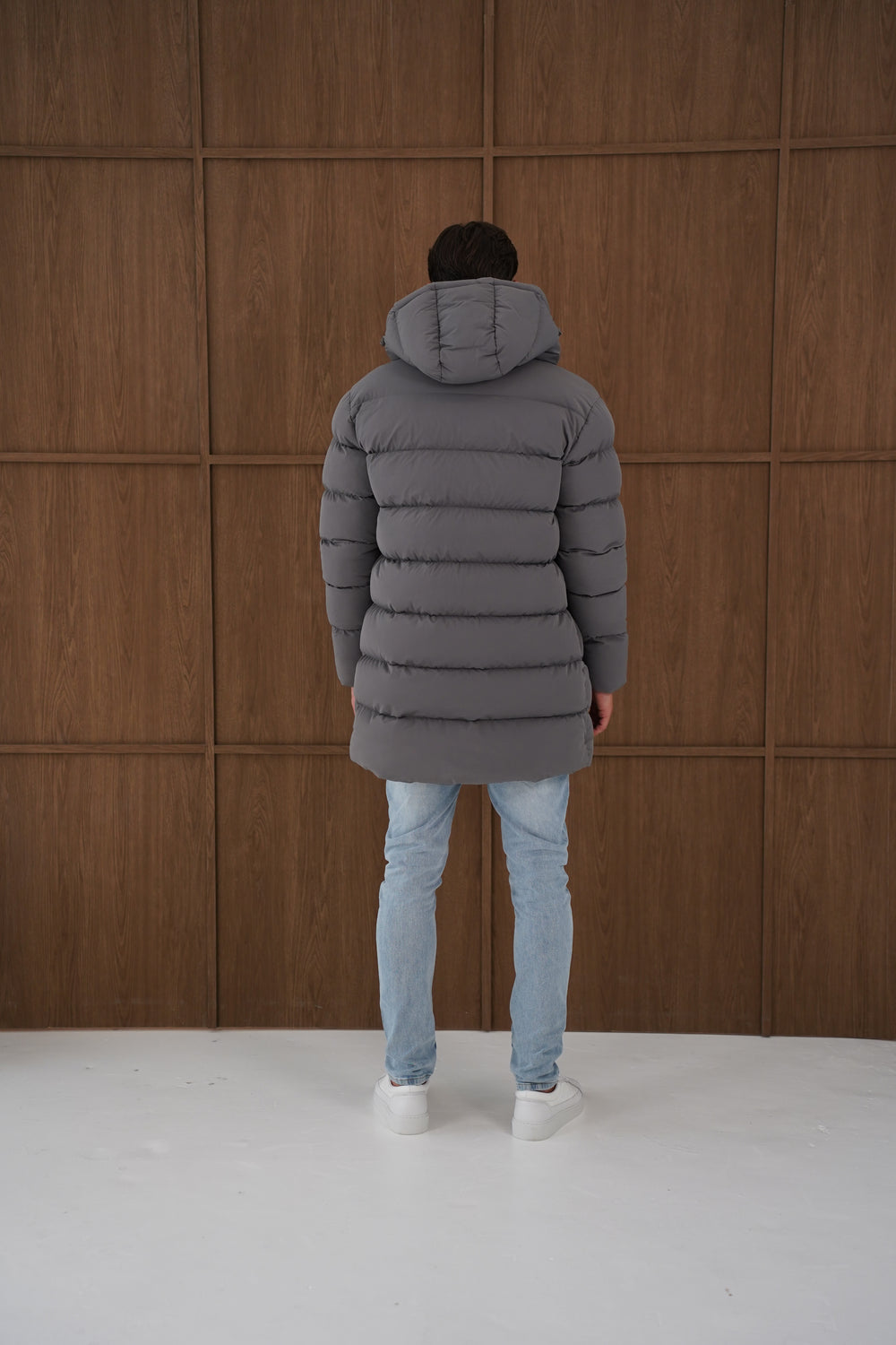 Capo Mid-Length Puffer Coat - Charcoal