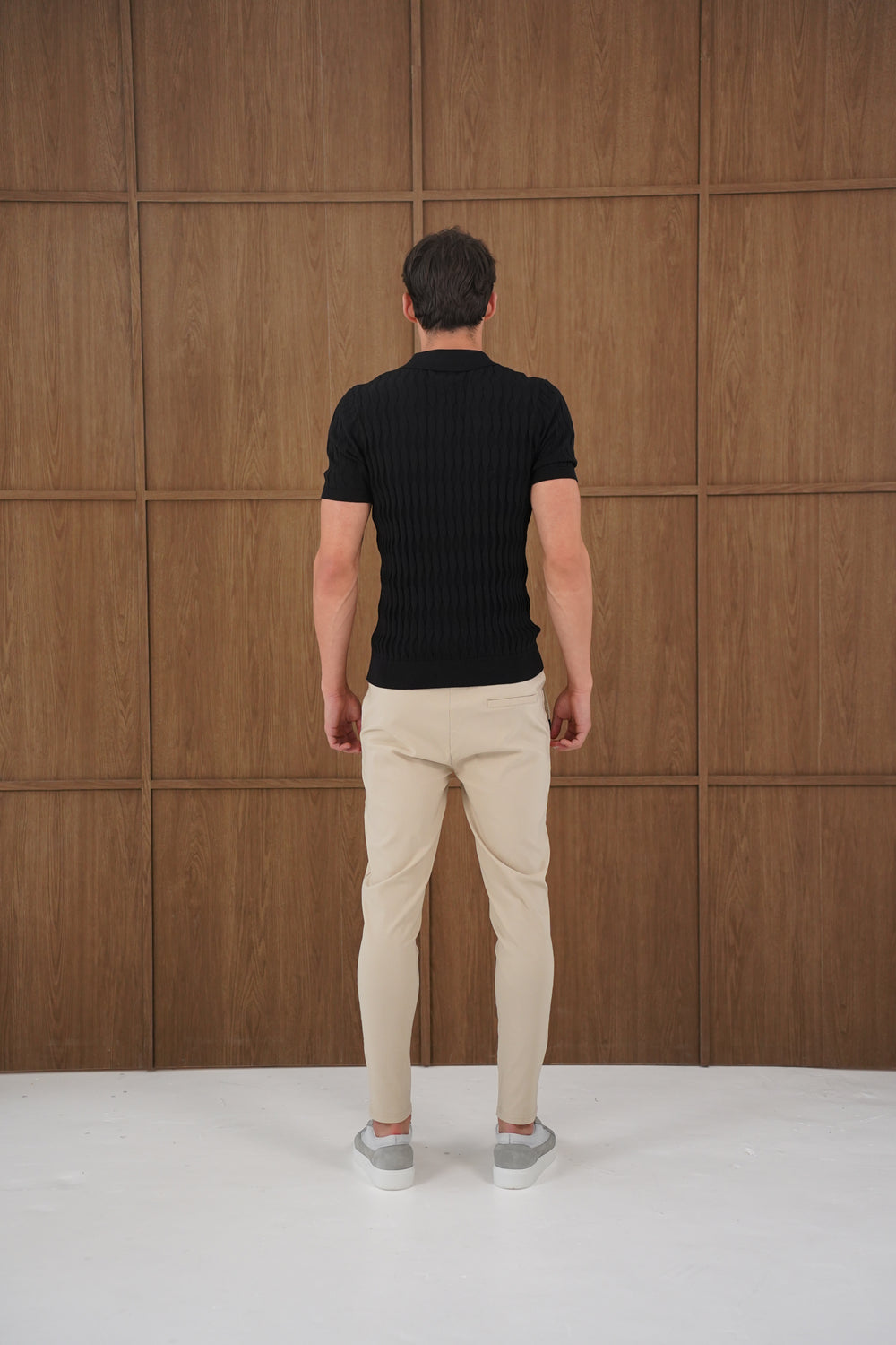 Capo Egyptian Cotton SS Zip Polo Shirt - Black