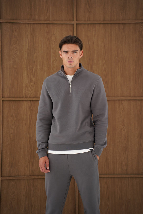 Capo Heavyweight 1/4 Zip Sweatshirt - Charcoal