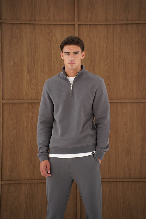 Capo Heavyweight 1/4 Zip Sweatshirt - Charcoal