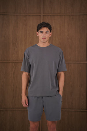 Capo Veluro Washed T-Shirt - Light Grey