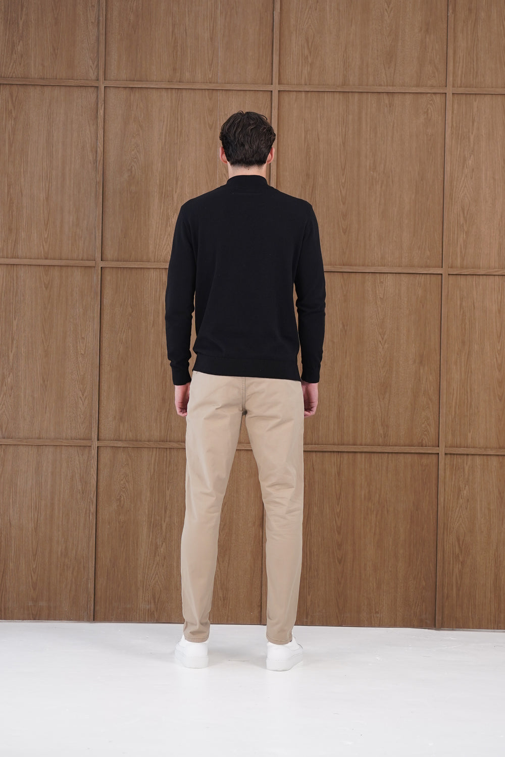 Capo Egyptian Cotton 1/4 Zip Top - Black