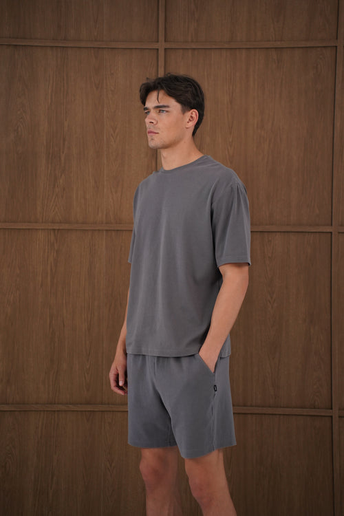 Capo Veluro Washed T-Shirt - Light Grey