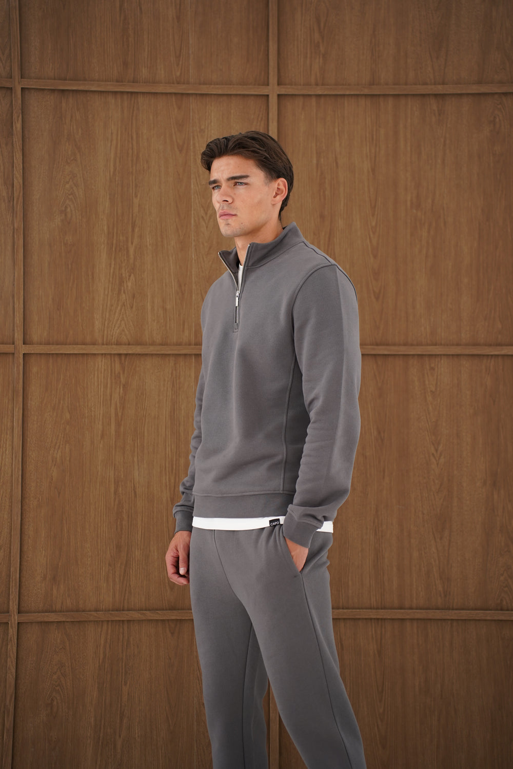 Capo Heavyweight 1/4 Zip Sweatshirt - Charcoal