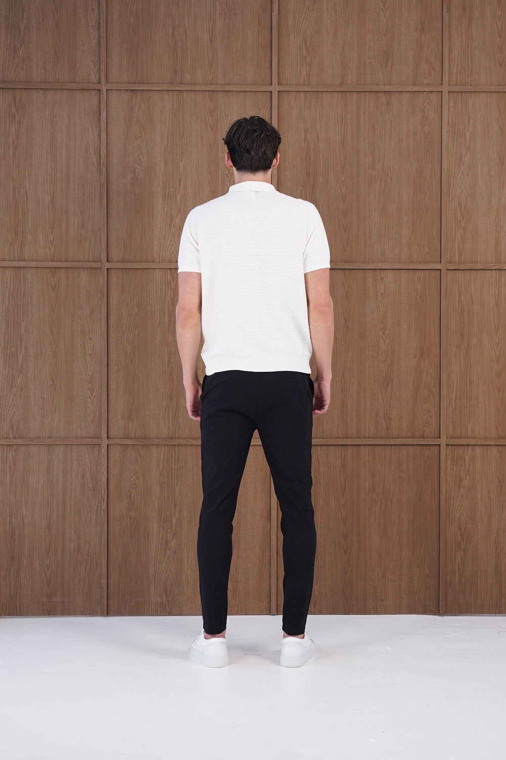 Capo Micro Square Zip Polo Shirt - Off White