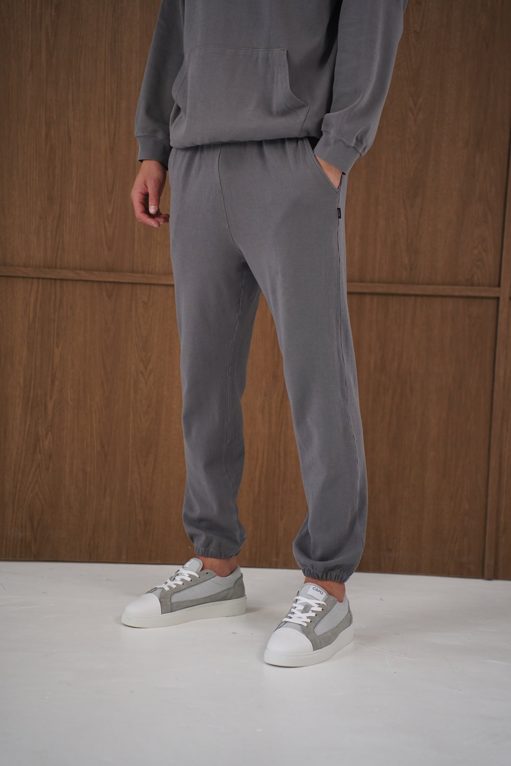 Capo Veluro Washed Joggers - Light Grey