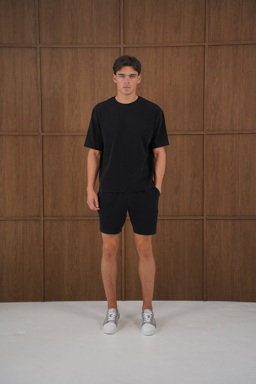 Capo Veluro Washed Shorts - Black
