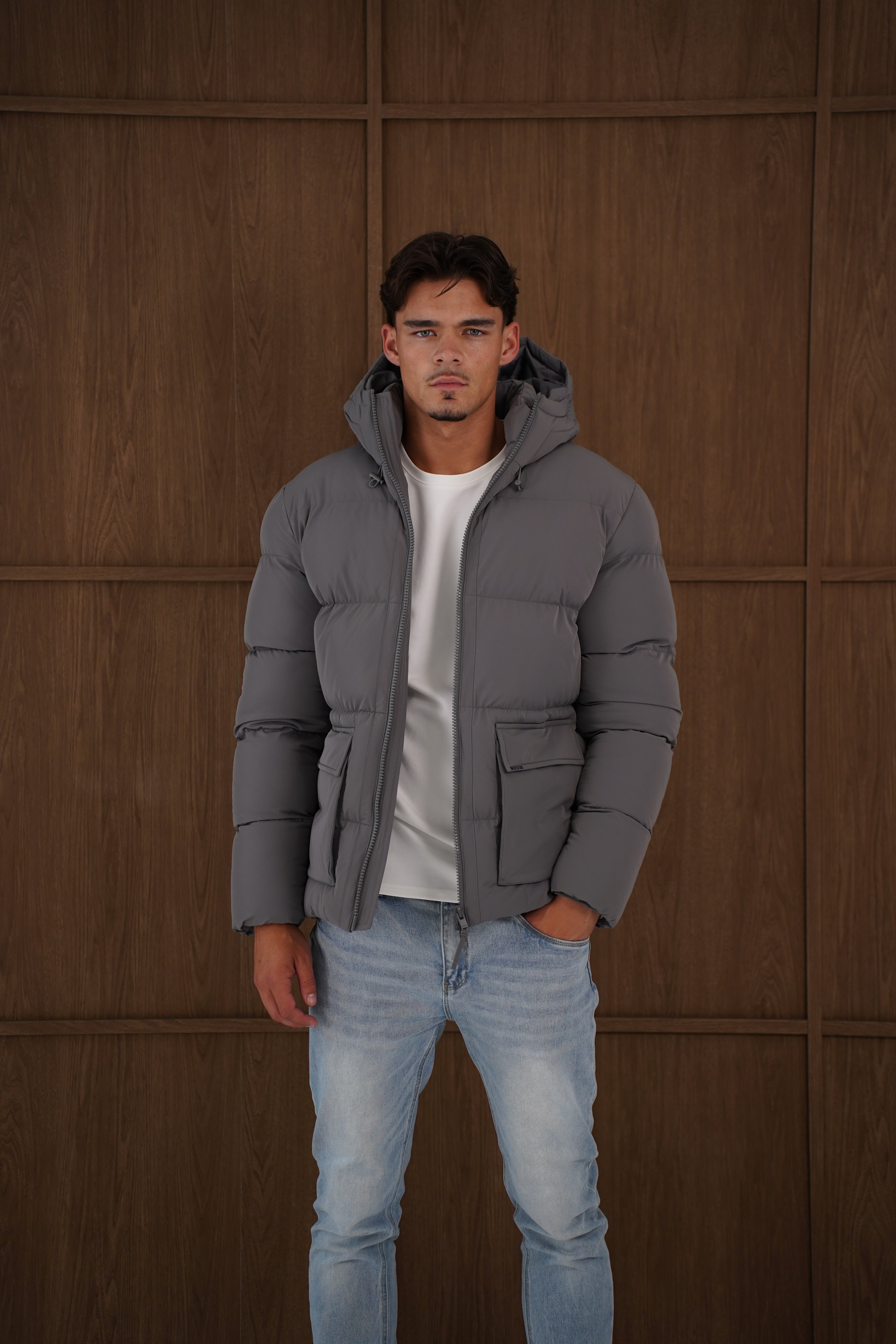 Capo Puffer Coat - Charcoal