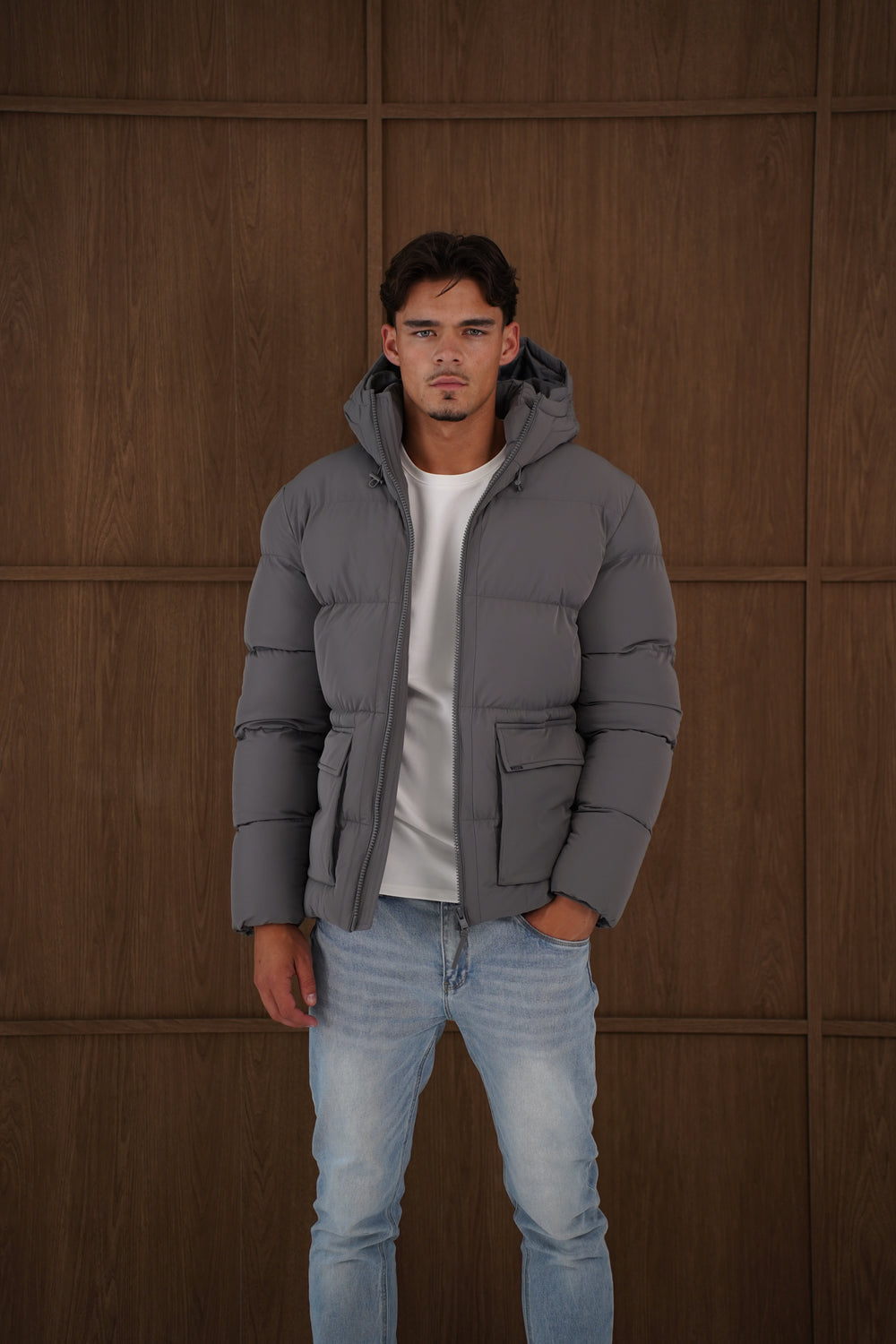 Capo Puffer Coat - Charcoal