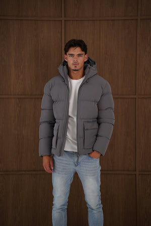 Capo Puffer Coat - Charcoal