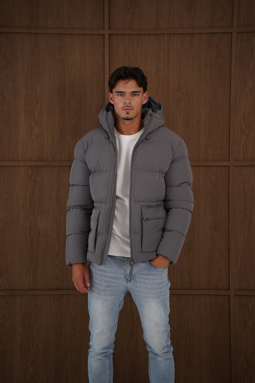 Capo Puffer Coat - Charcoal