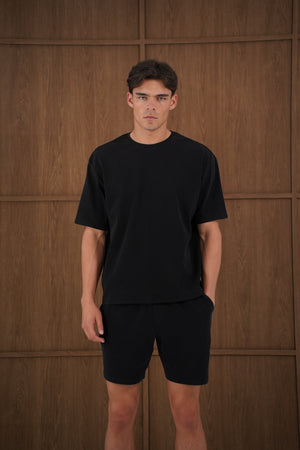 Capo Veluro Washed T-Shirt - Black