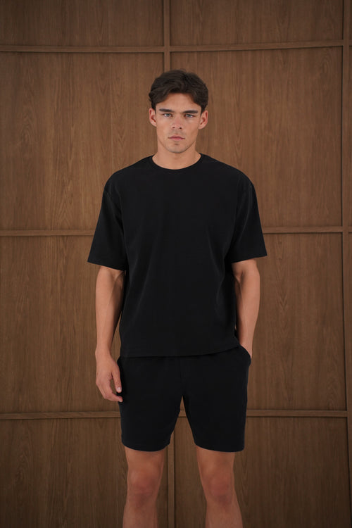 Capo Veluro Washed T-Shirt - Black