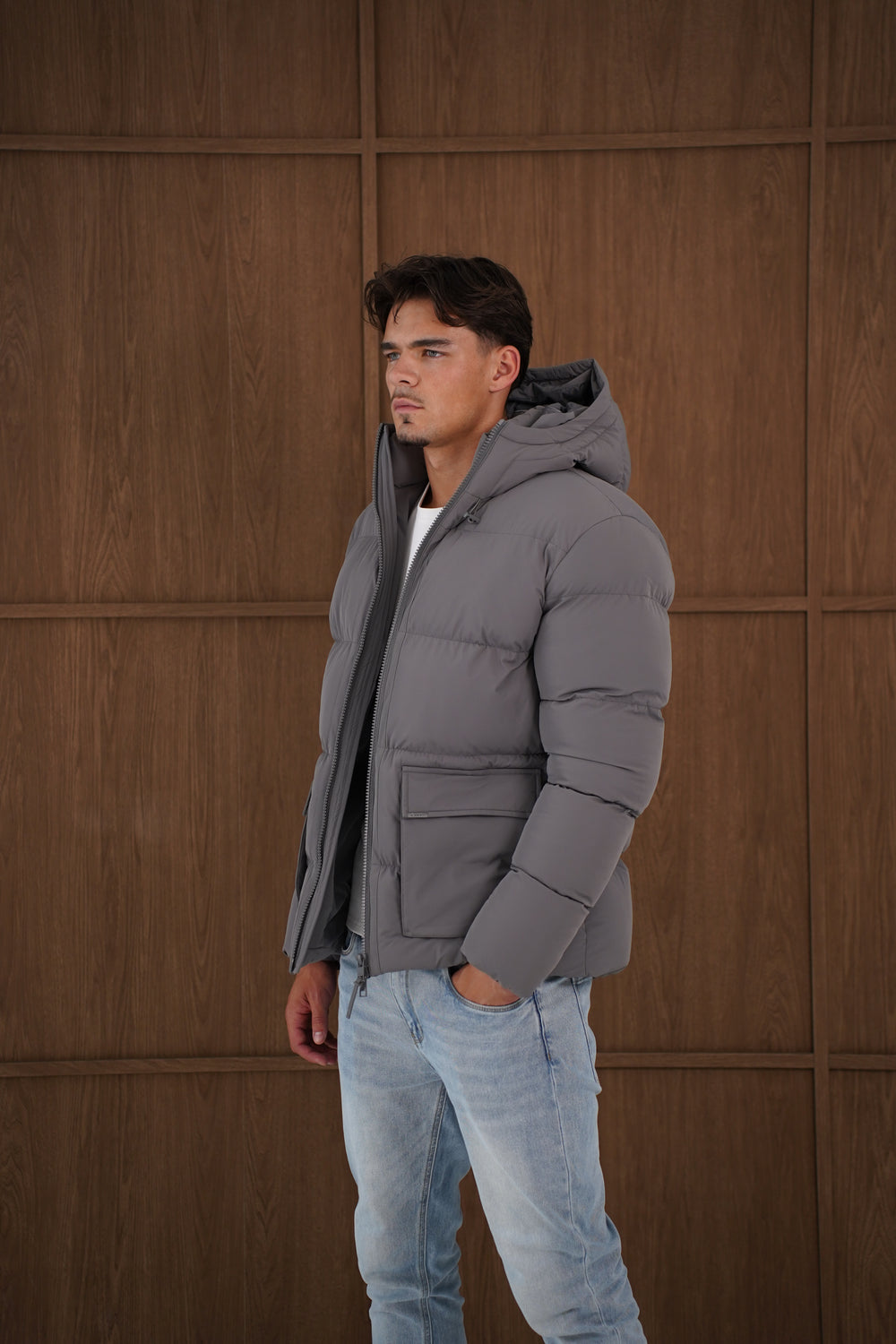 Capo Puffer Coat - Charcoal
