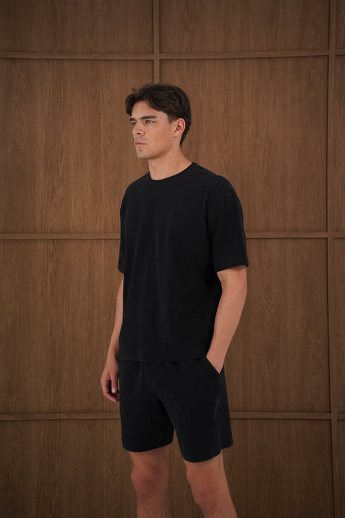 Capo Veluro Washed T-Shirt - Black