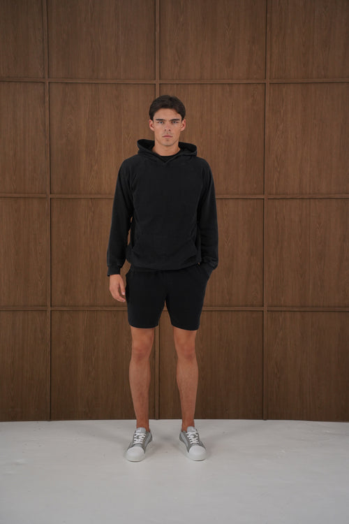 Capo Veluro Washed Hoodie - Black