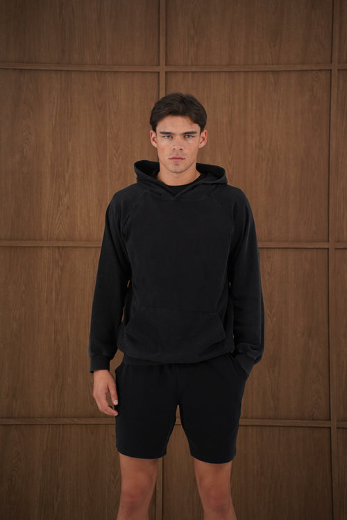 Capo Veluro Washed Hoodie - Black