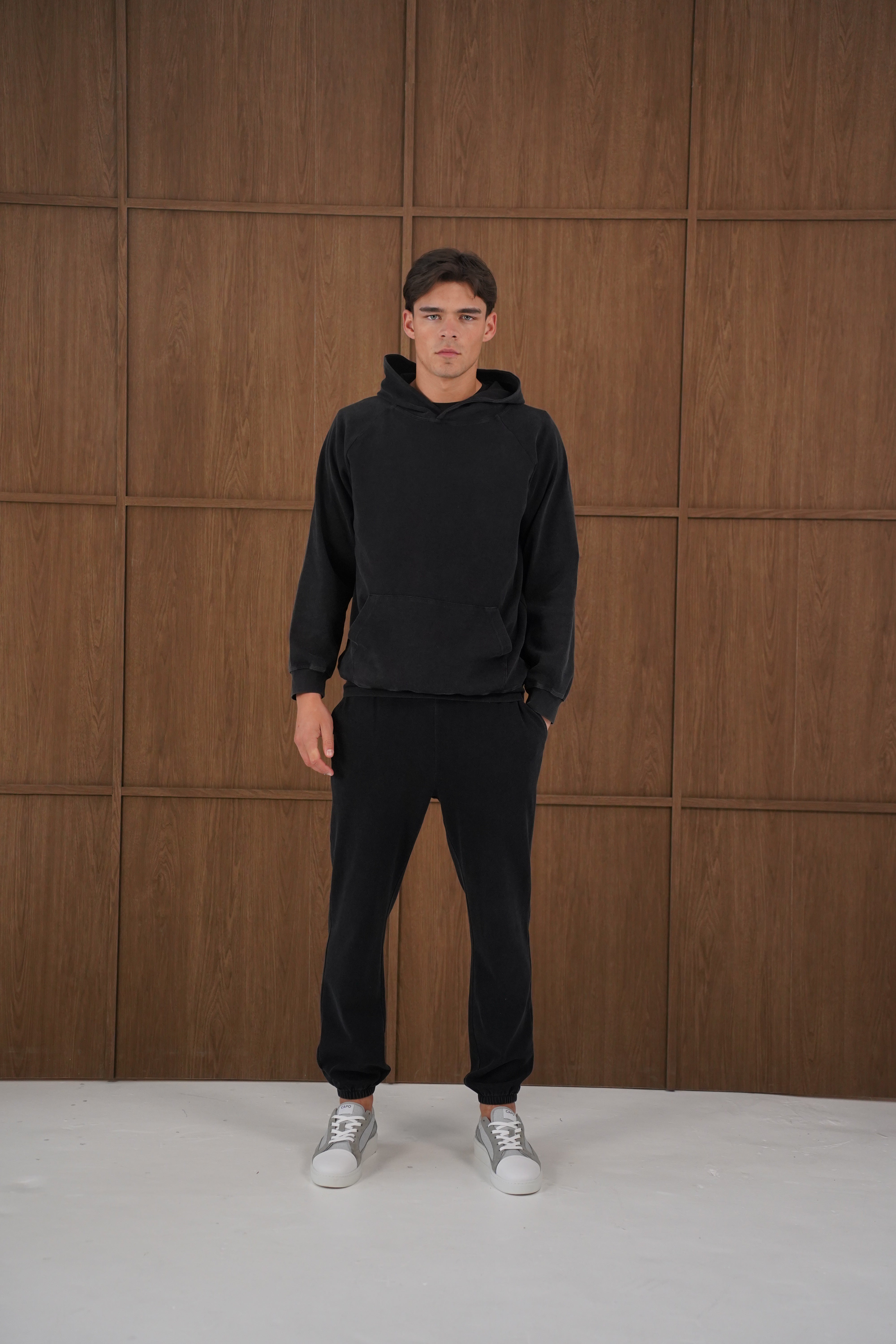 Capo Veluro Washed Joggers - Black