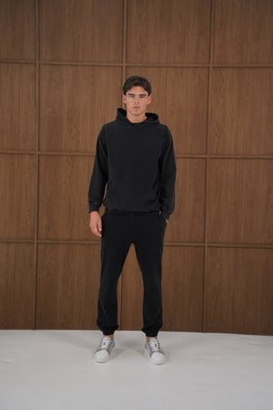 Capo Veluro Washed Joggers - Black