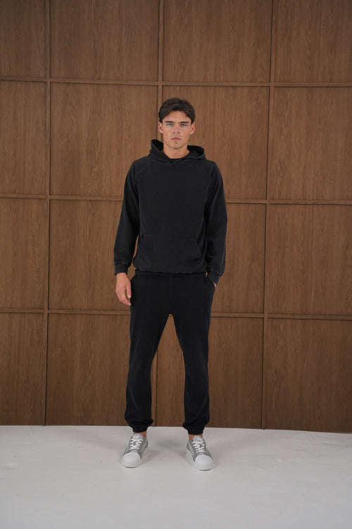 Capo Veluro Washed Joggers - Black