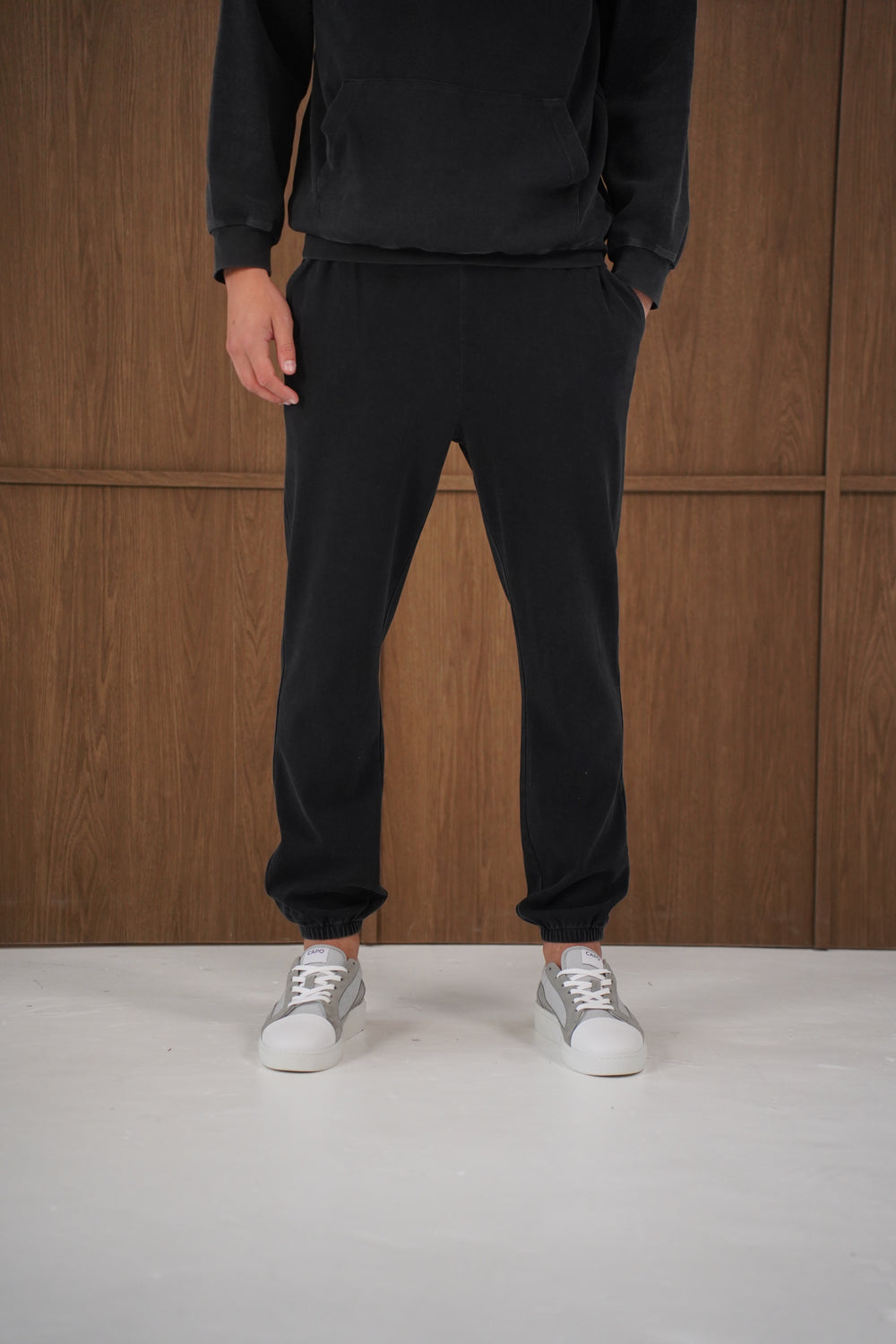 Capo Veluro Washed Joggers - Black