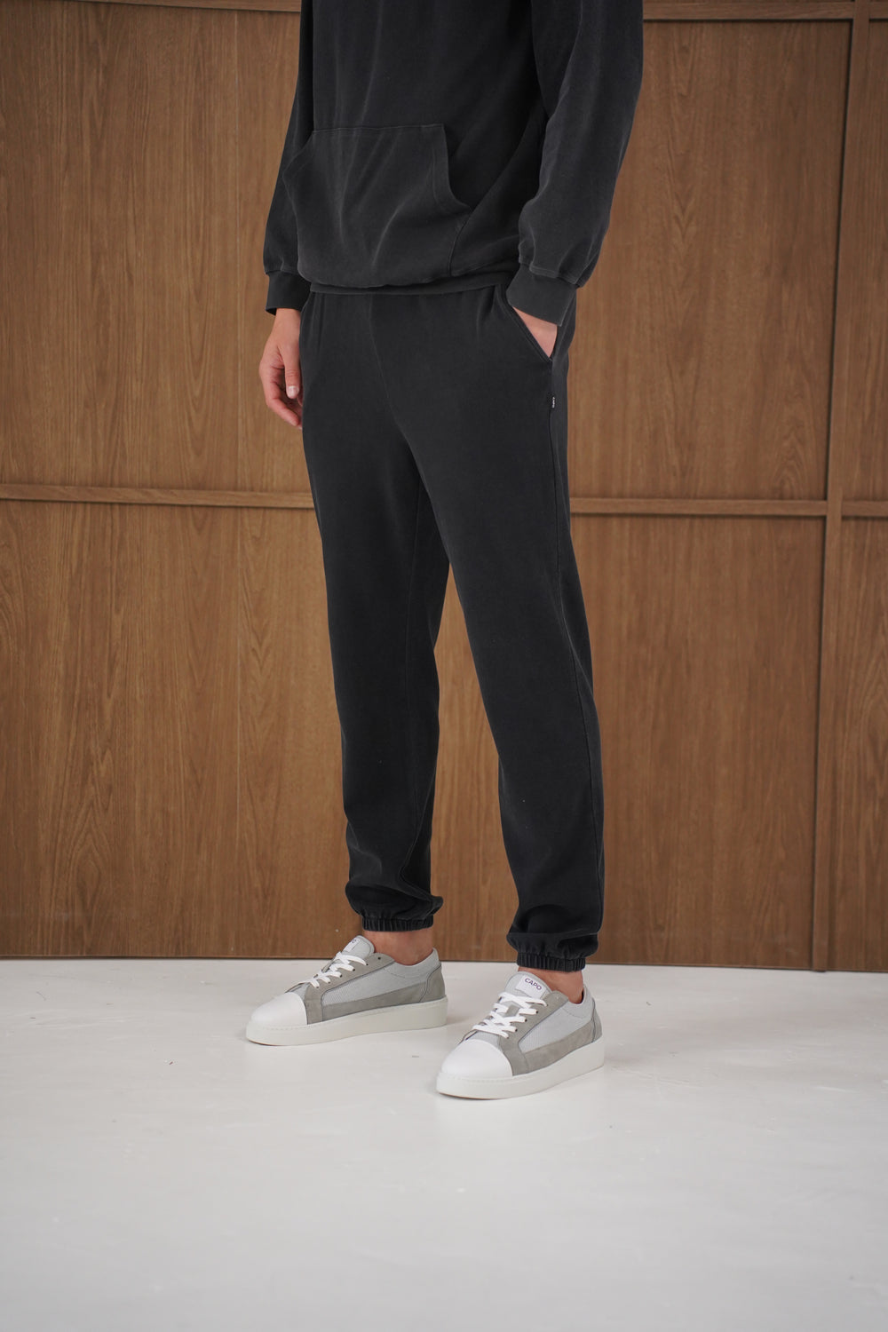 Capo Veluro Washed Joggers - Black