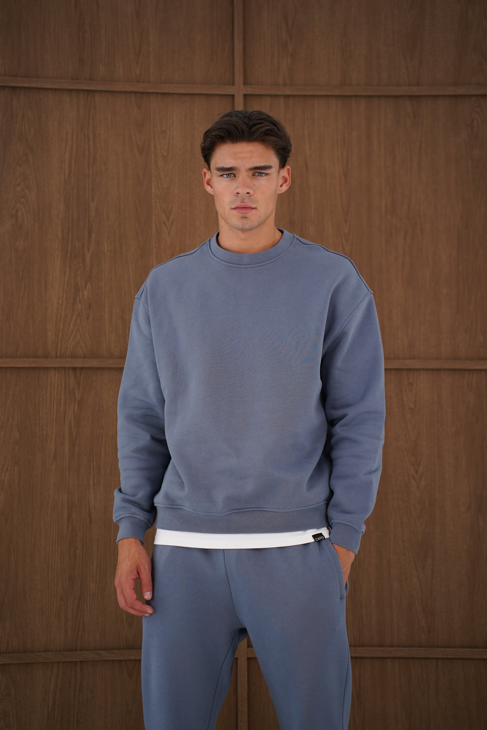 Capo Heavyweight Crew Neck Sweater - Slate Blue