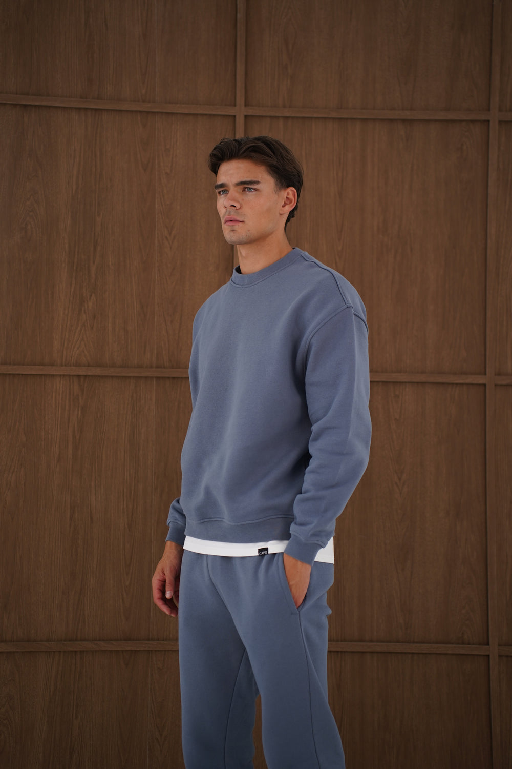 Capo Heavyweight Crew Neck Sweater - Slate Blue